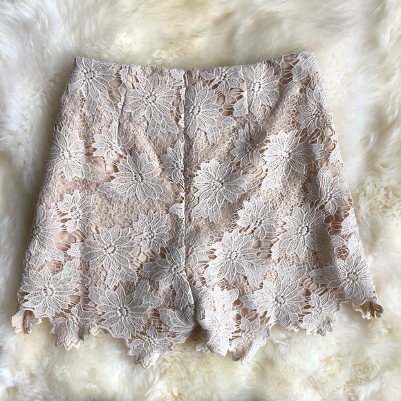 Foxiedox Sandstone Floral Lace High Waist Shorts M - Picture 6 of 6